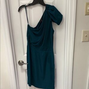 The Limited Teal One-Shoulder Dress